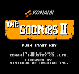 Goonies 2 title screen for Famicom